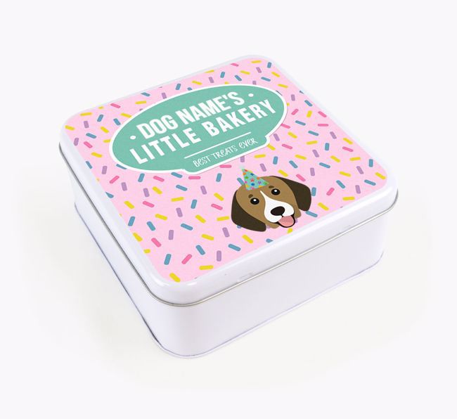 'Little Bakery' Square Treat Tin with {breedFullName} Icon